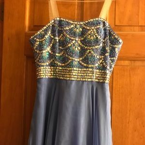 Periwinkle blue with crystals formal dress